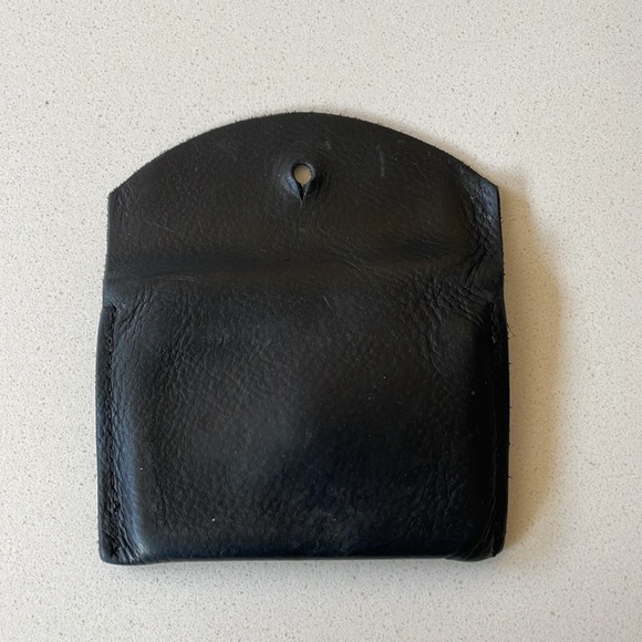 Handmade genuine black leather card wallet - Picture 3 of 4